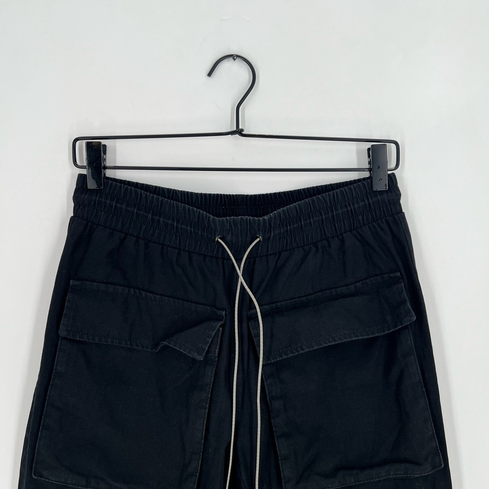 Christos New York Jesus Print Cargo Drawstring Black Jogger Trouser Pants